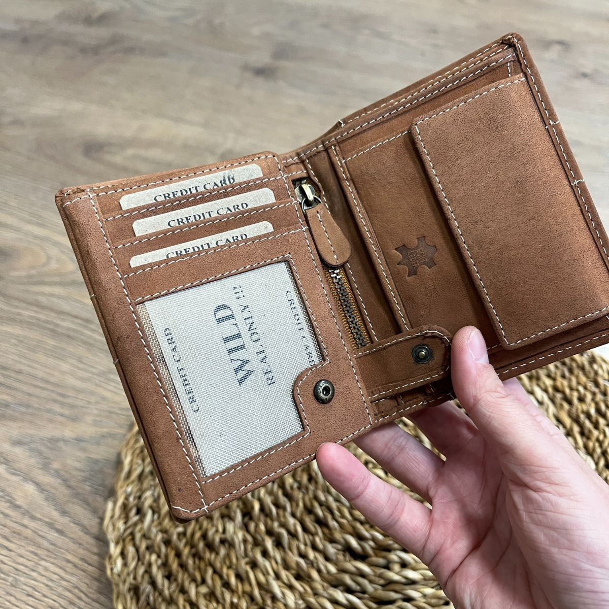 Pánska kožená peňaženka tan TARAS