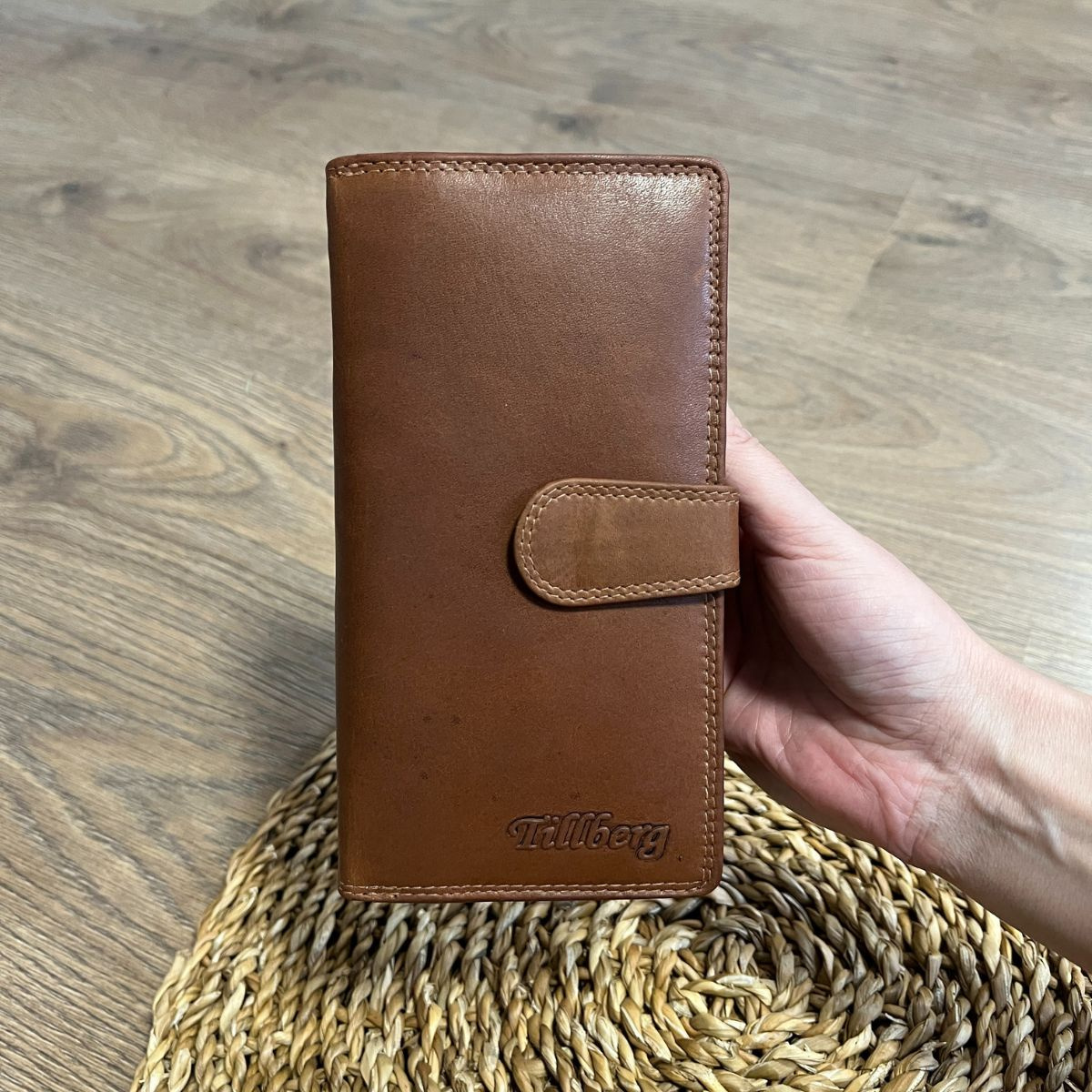 Veľká dámska kožená peňaženka tan (žltohnedá) hnedá