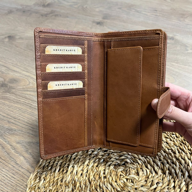 Dámska kožená peňaženka tan XENIA