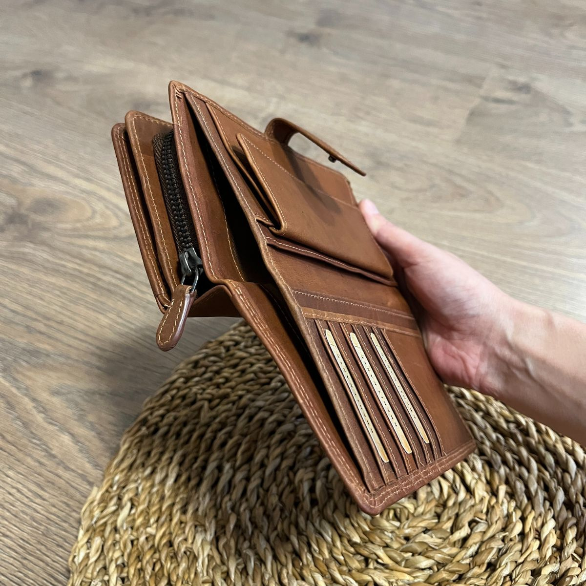 Dámska kožená peňaženka tan XENIA