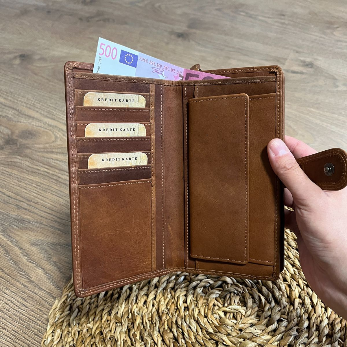 Dámska kožená peňaženka tan XENIA