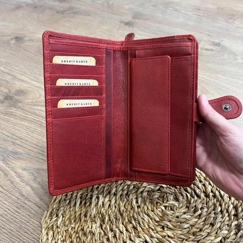 Dámska kožená peňaženka červená XENIA