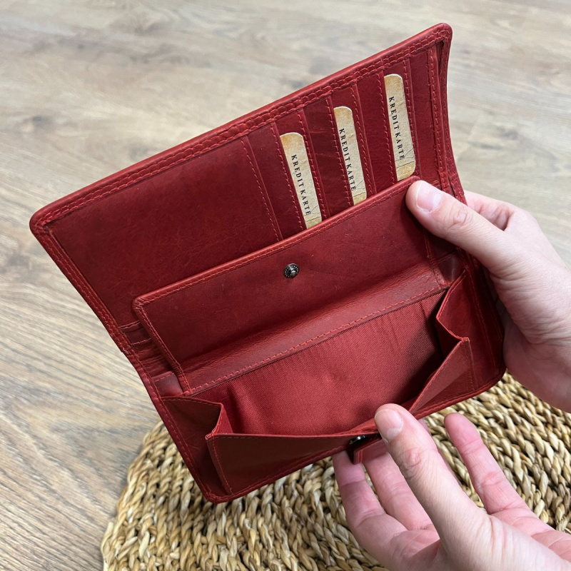 Dámska kožená peňaženka červená XENIA