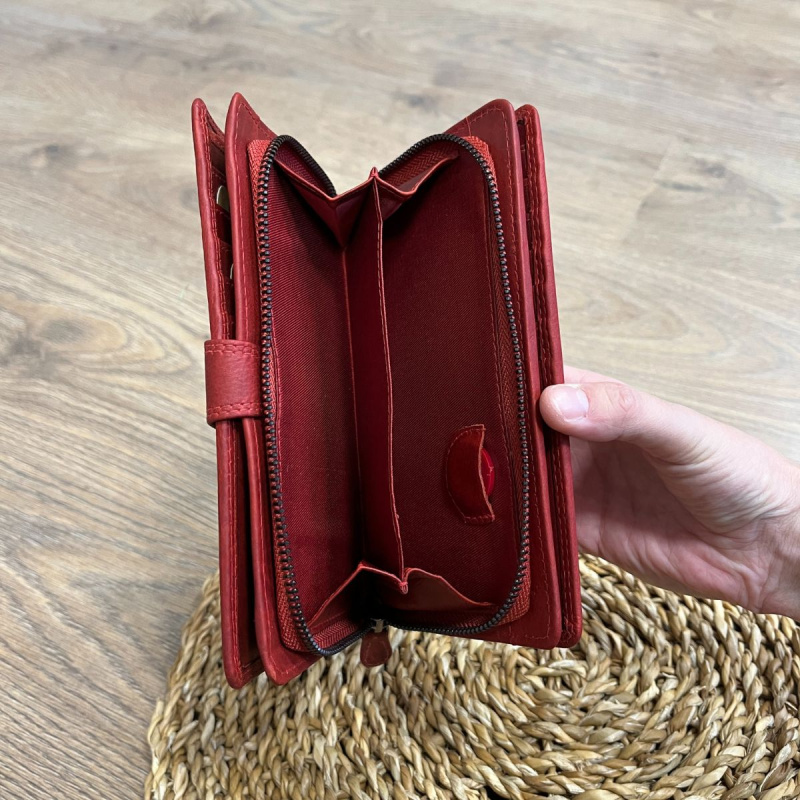 Dámska kožená peňaženka červená XENIA