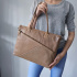 Dámska kožená biznis kabelka taupe