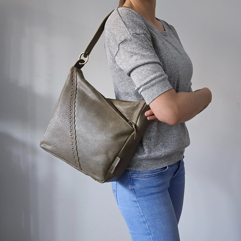 Dámska kožená kabelka olivová Arista