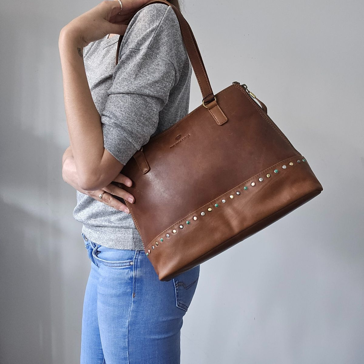 Dámska kožená kabelka piesková Edena