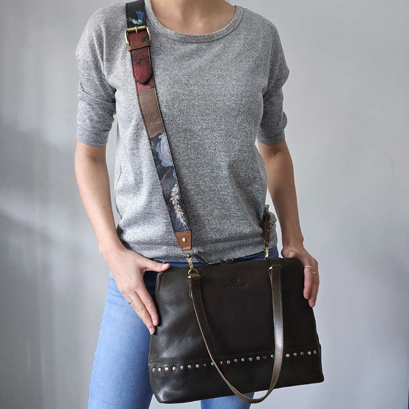 Dámska kožená kabelka olivová Edena