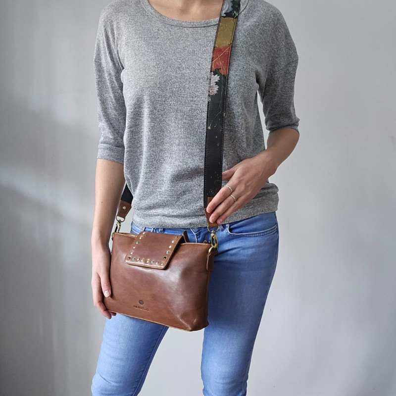 Dámska kožená kabelka piesková Arlea