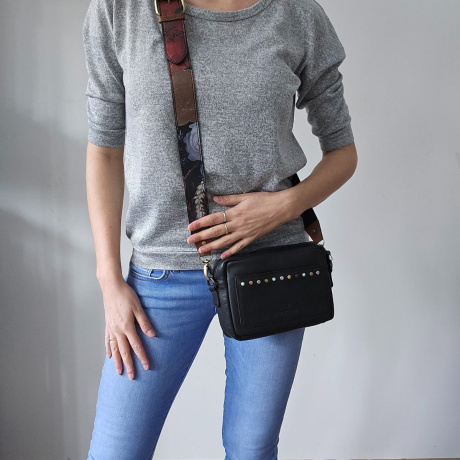 Dámska kožená kabelka čierna Lovella