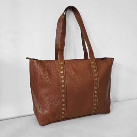 Hnedá kožená kabelka na rameno BLAIRE