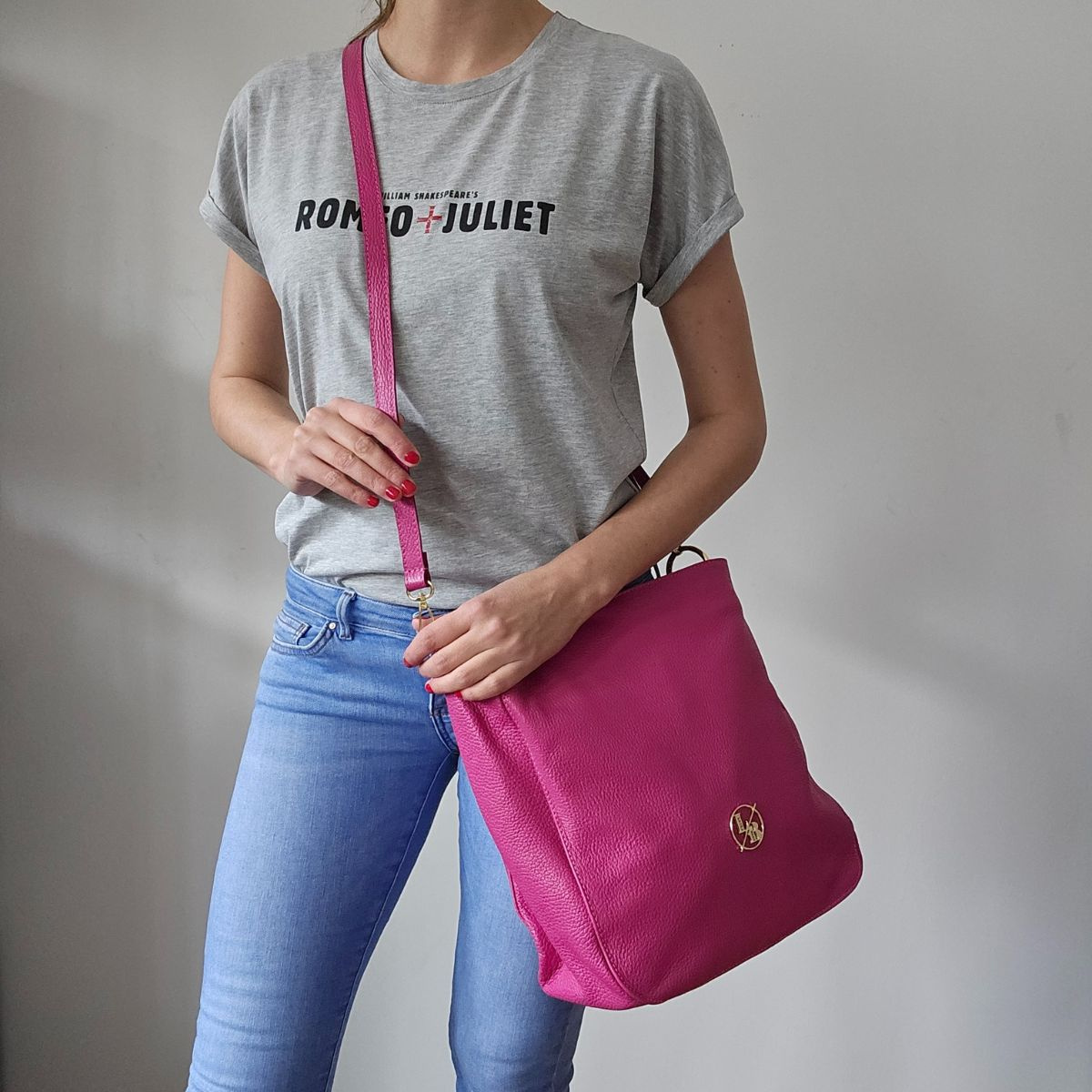 Dámska kožená kabelka fuksia ZELDA