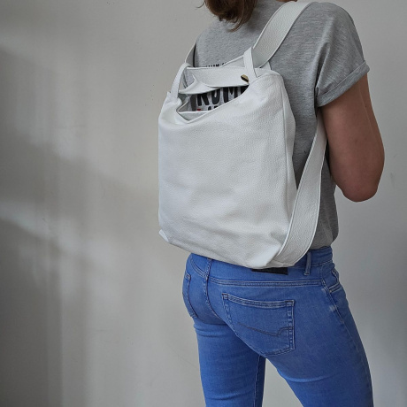 Dámska kožená kabelka biela VALERY