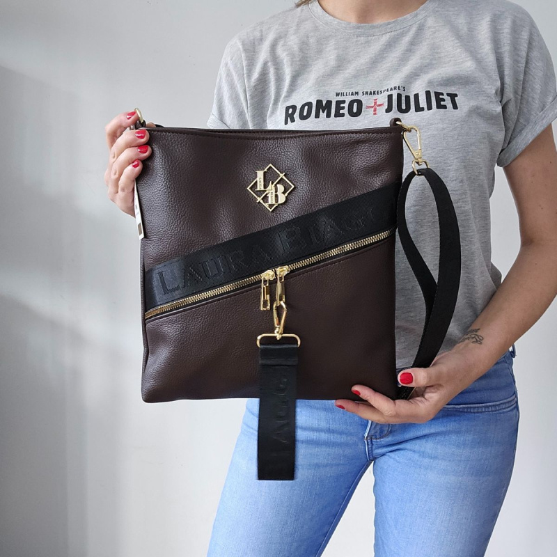Dámska crossbody kabelka čokoládová hnedá