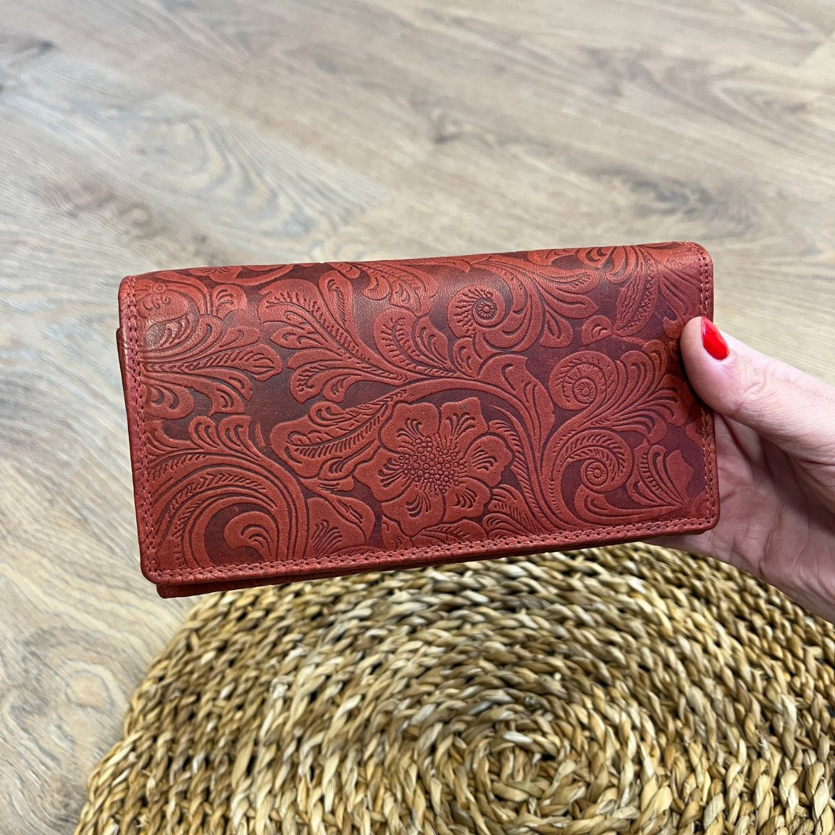 Dámska kožená peňaženka červená ELLIE