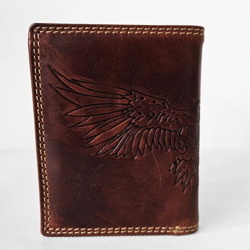 Tmavohnedá pánska kožená peňaženka GRANT-II.