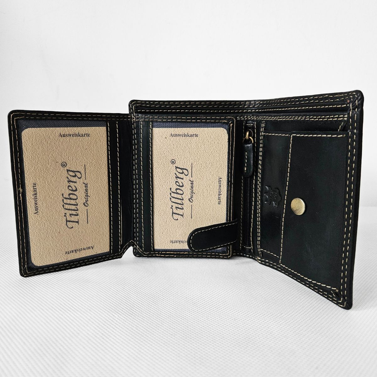 Čierna pánska kožená peňaženka GRANT