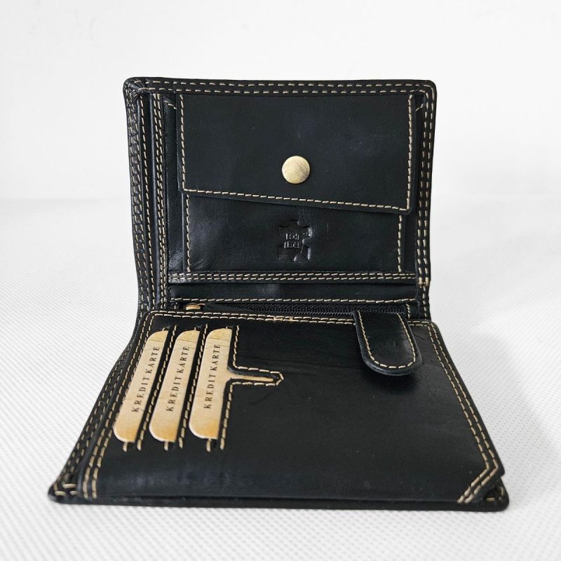 Čierna pánska kožená peňaženka GRANT