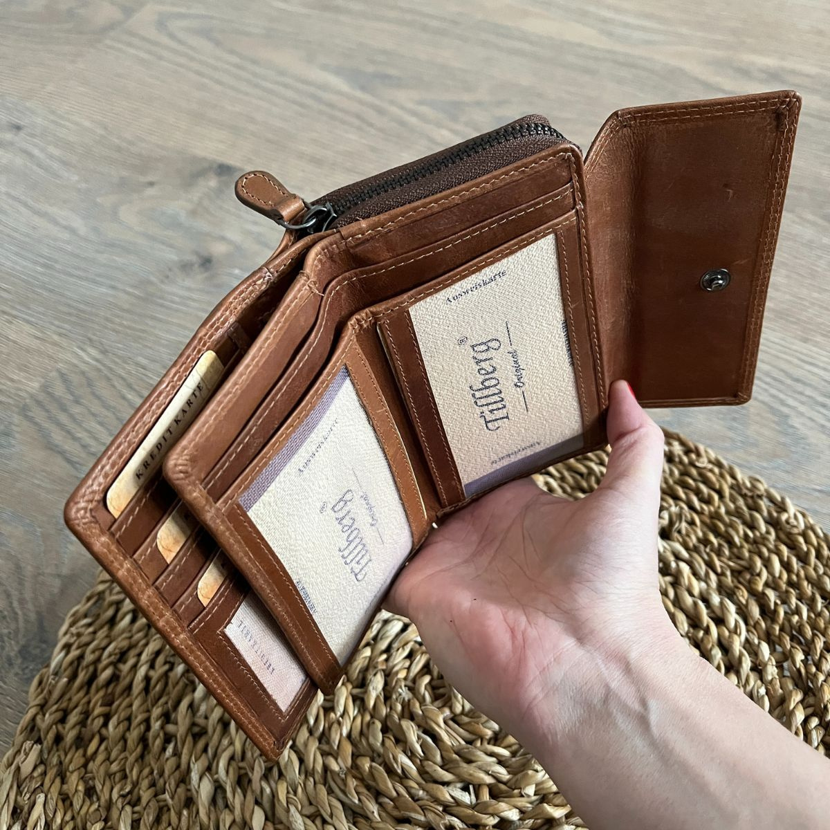 Dámska kožená peňaženka žltohnedá Tania