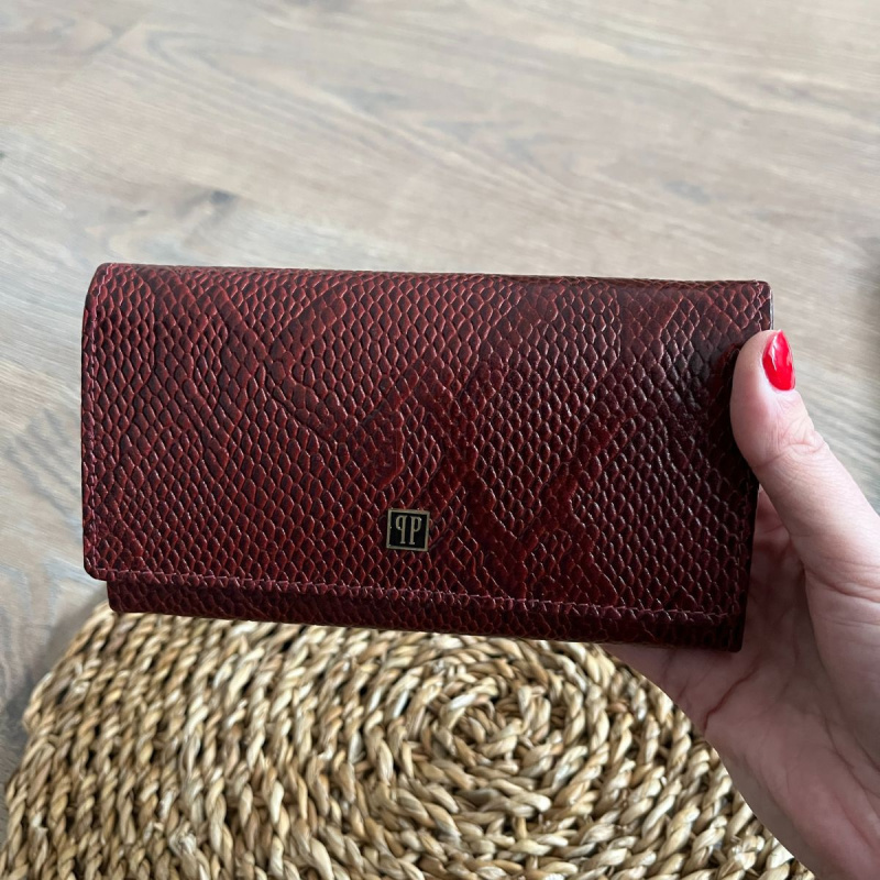 Červená kožená dámska peňaženka Paolo Peruzzi