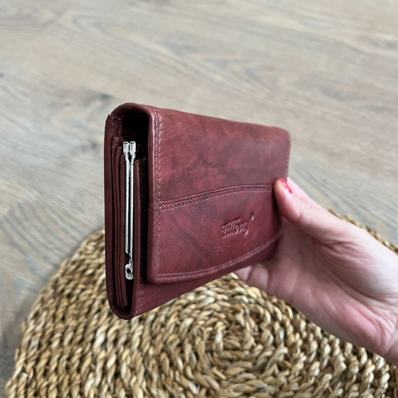 Dámska kožená peňaženka vínovočervená MODENA