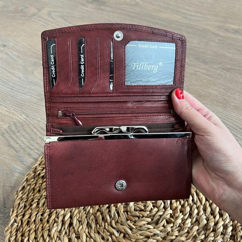 Dámska kožená peňaženka vínovočervená MODENA