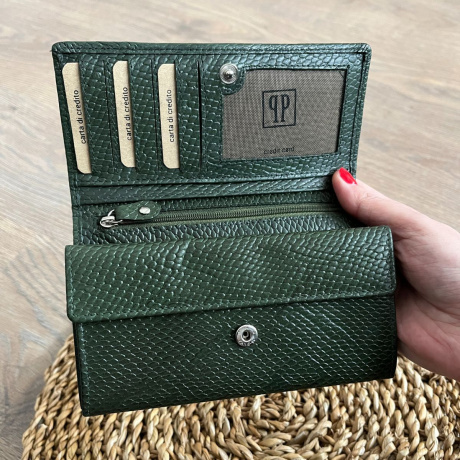 Dámska kožená peňaženka zelená SOLEA