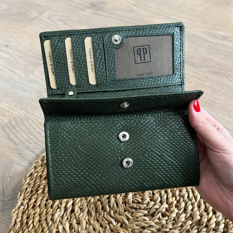 Dámska kožená peňaženka zelená SOLEA