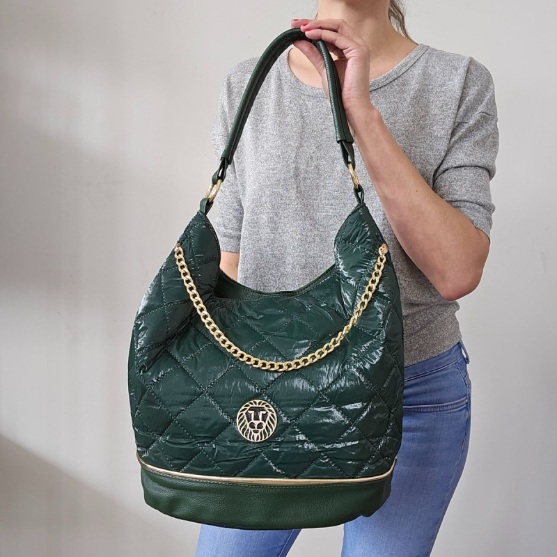 Dámska zelená kabelka na rameno AMADIS