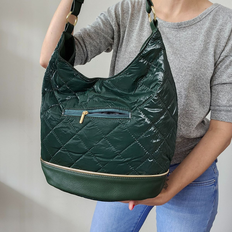 Dámska zelená kabelka na rameno AMADIS