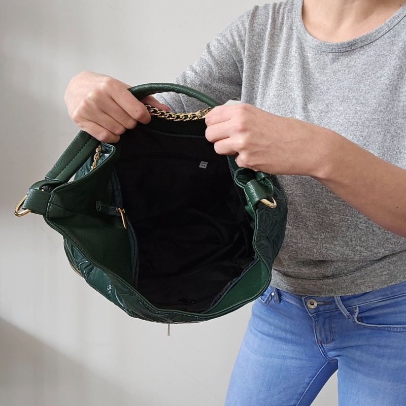 Dámska zelená kabelka na rameno AMADIS