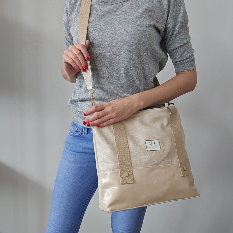 Dámska béžová kabelka FRANCESCA