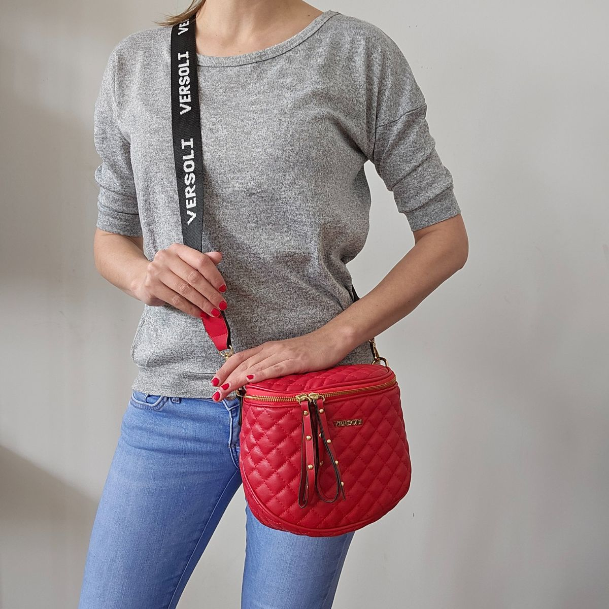 Červená crossbody kabelka dámska
