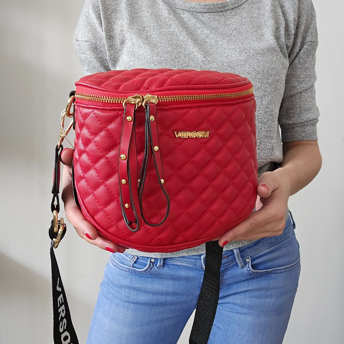 Červená crossbody kabelka dámska
