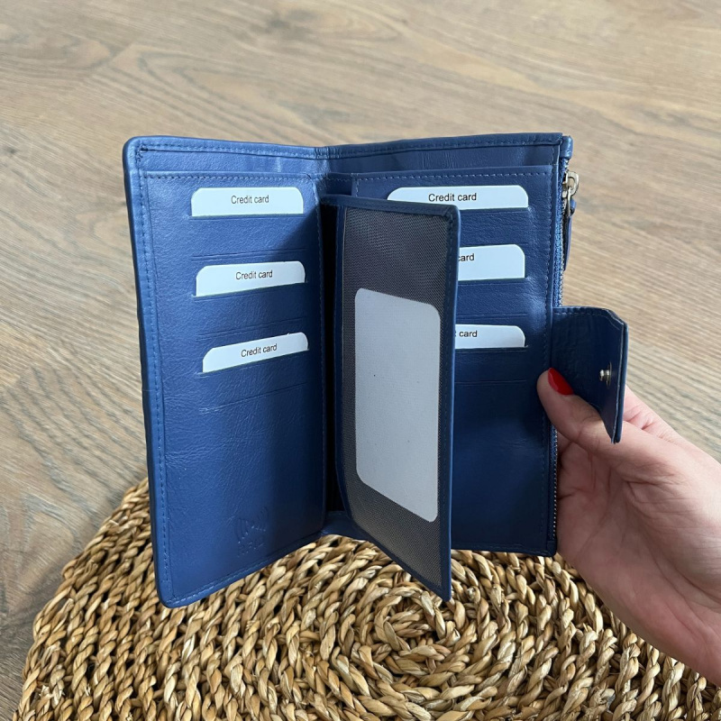 Dámska kožená peňaženka tmavomodrá DESIRE