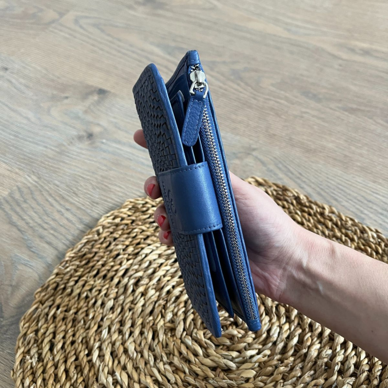 Dámska kožená peňaženka tmavomodrá DESIRE