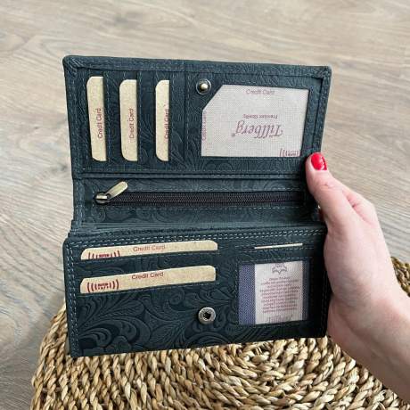 Dámska kožená peňaženka čierna KALEA