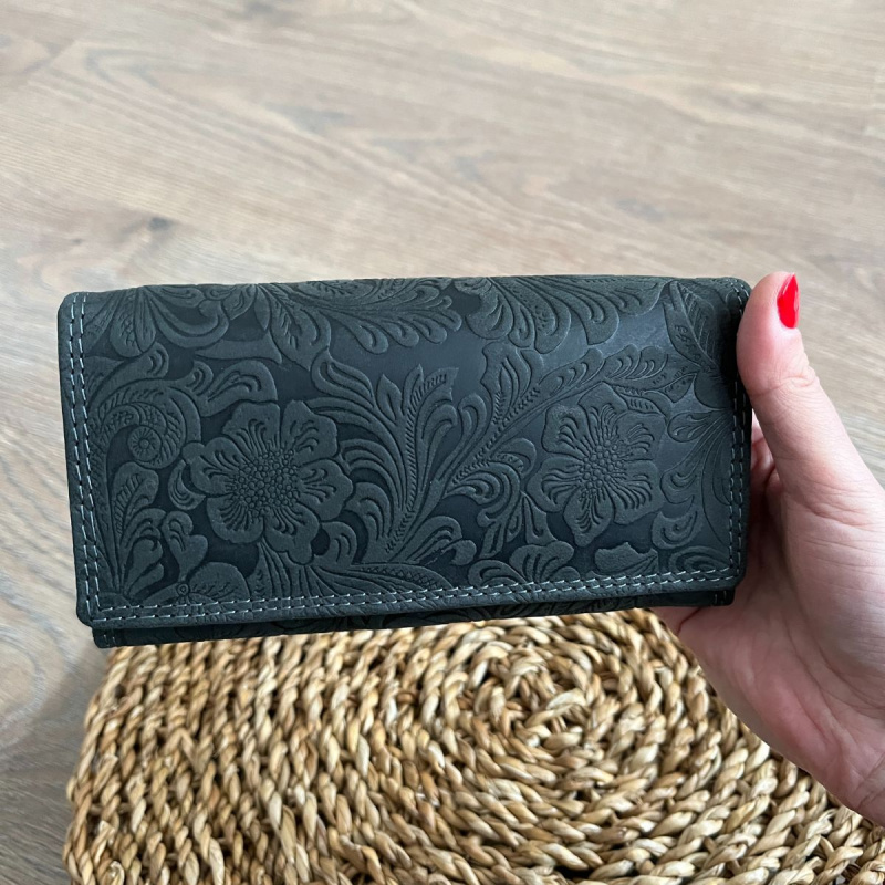 Dámska kožená peňaženka čierna KALEA