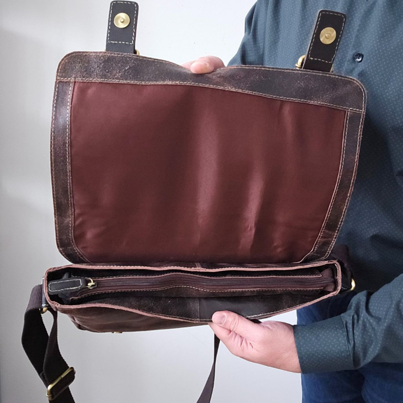 Pánska kožená hnedá taška cez rameno ARDON