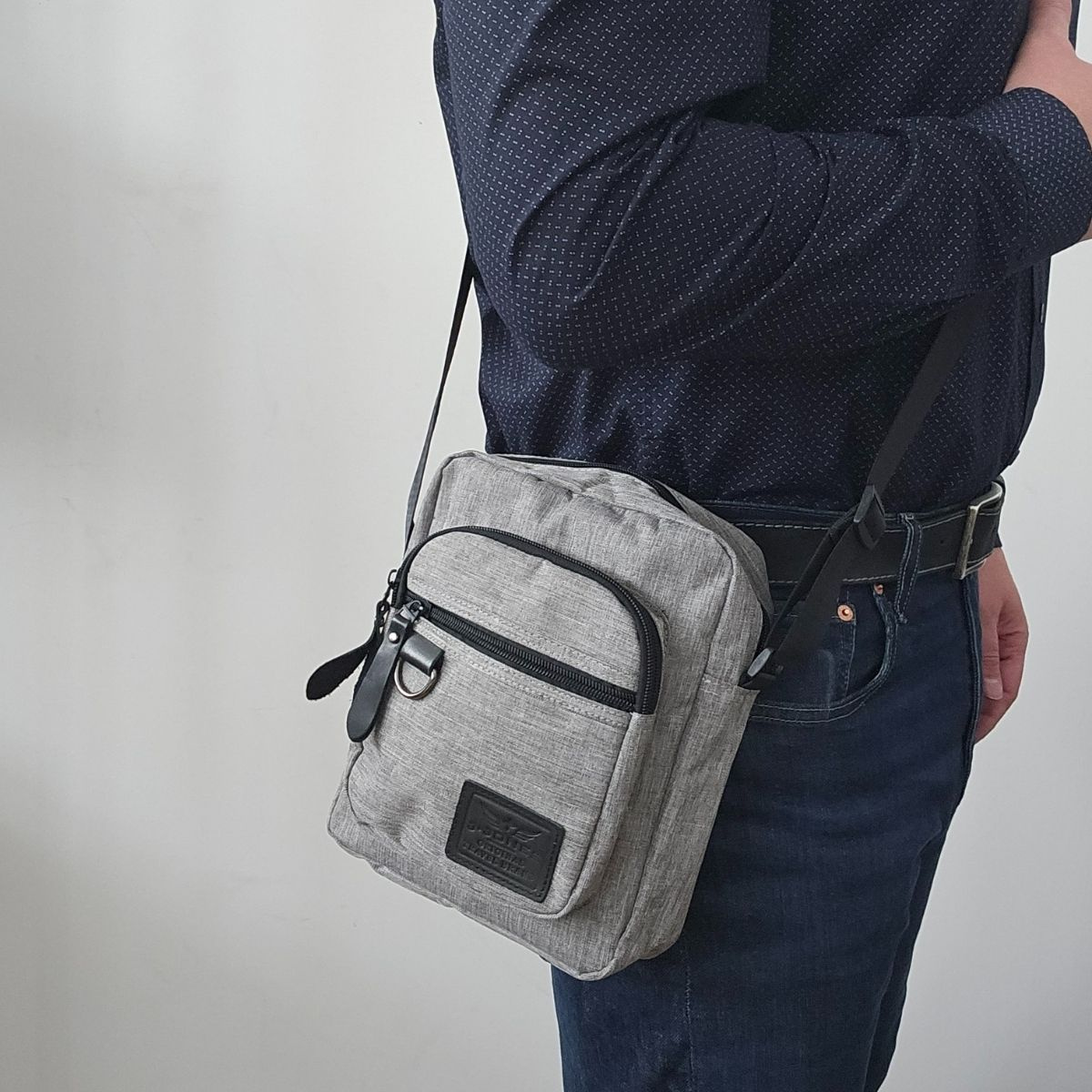 Pánska šedá crossbody taška PORTER