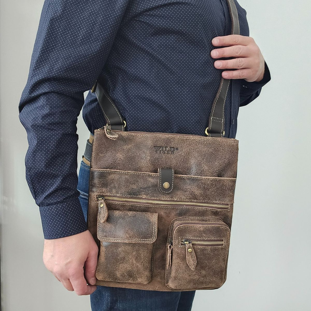 Pánska kožená taška Wild Tiger Perfect