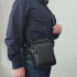 Kožená pánska čierna crossbody taška ARES