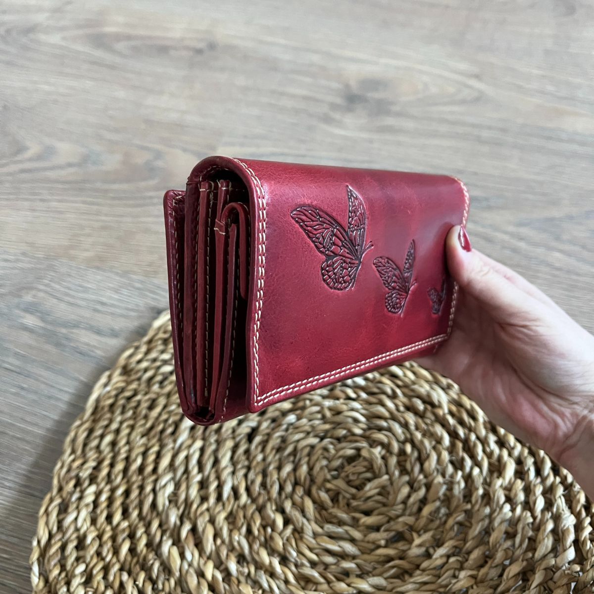 Dámska kožená peňaženka červená BIRGIT