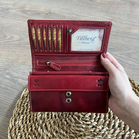 Dámska kožená peňaženka červená BIRGIT