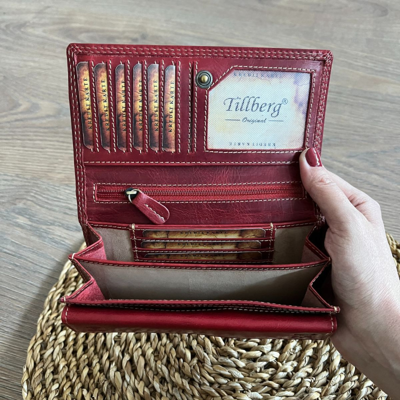 Dámska kožená peňaženka červená BIRGIT