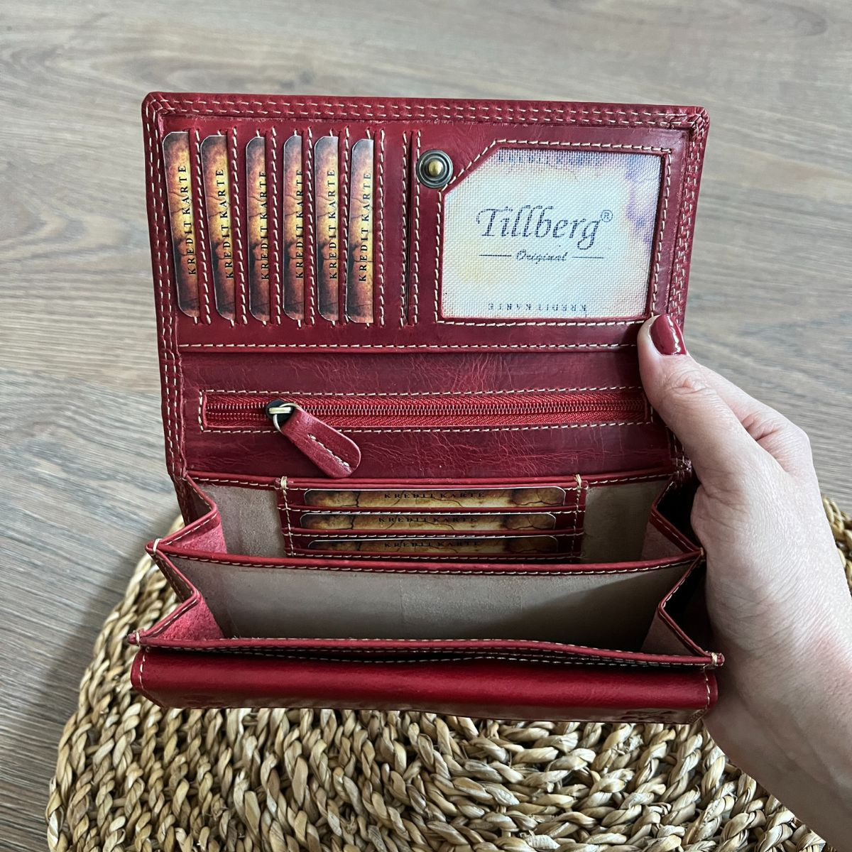 Dámska kožená peňaženka červená BIRGIT