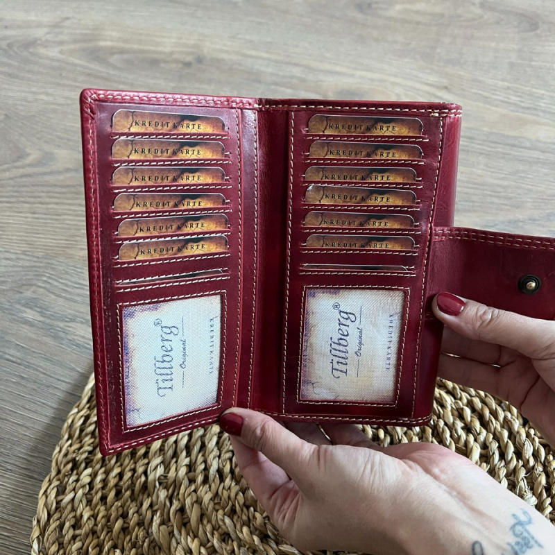 Dámska kožená peňaženka červená BIRGIT