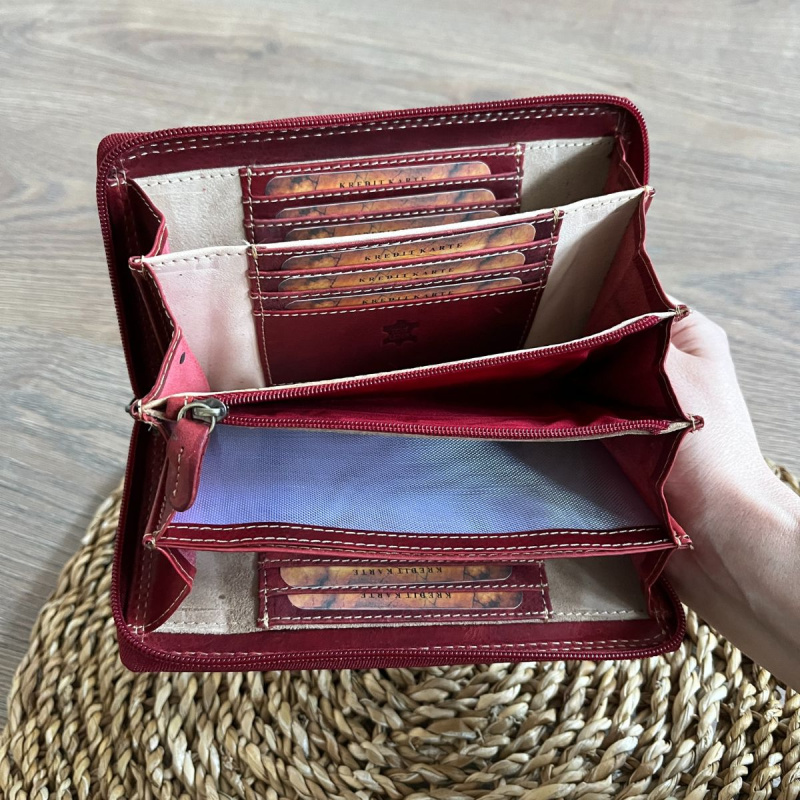 Dámska kožená peňaženka červená NIKITA