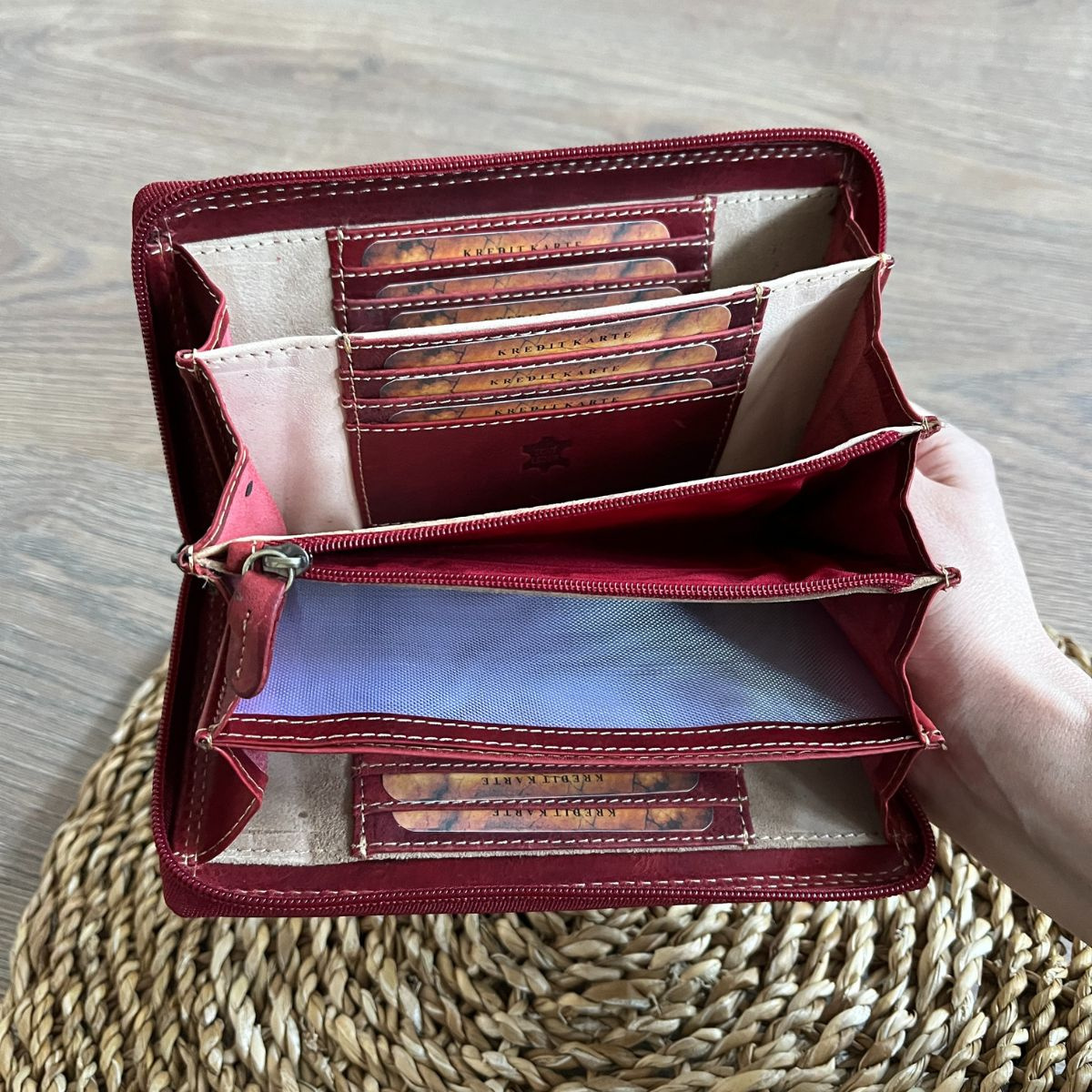 Dámska kožená peňaženka červená NIKITA