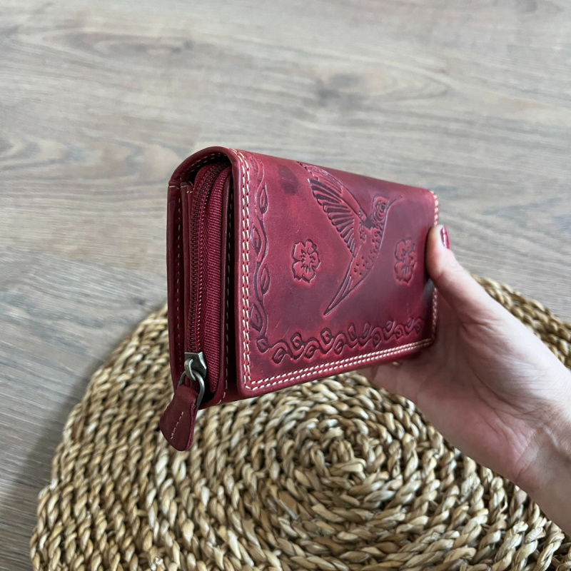 Dámska kožená peňaženka červená IRISA